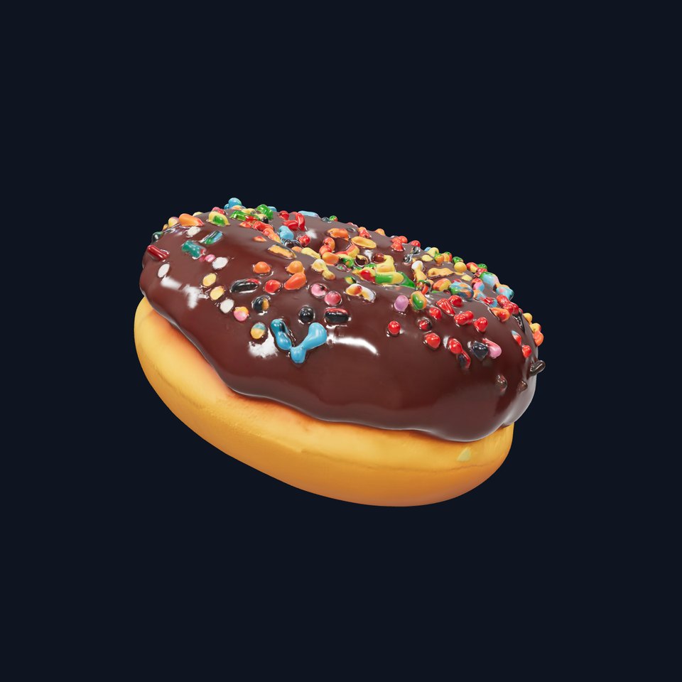 Chocolate Glazed Donut with Sprinkles D Model Pack